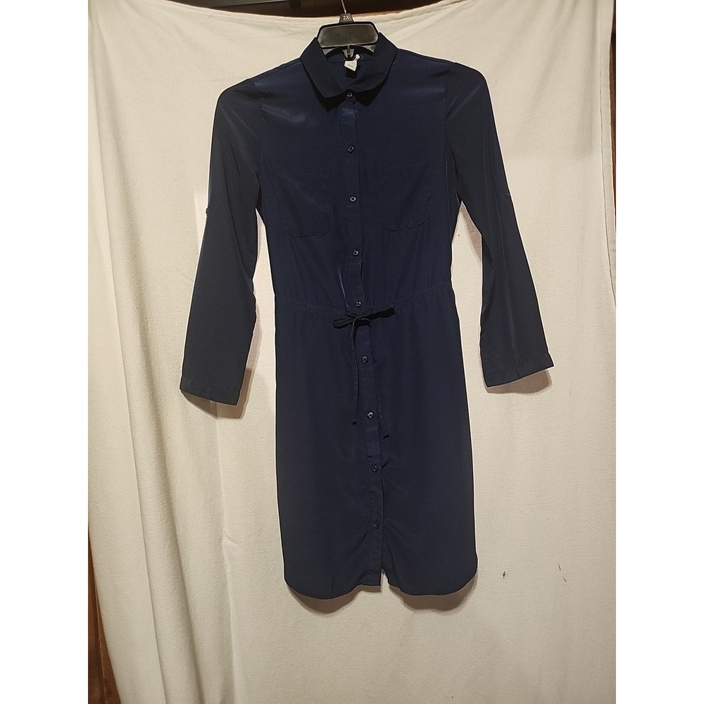 Old Navy~Womens XS~ Dress~Long Sleeve~Size XS~Navy Blue~Very Thin